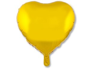 К Б/РИС Сердце 18" Металлик Gold