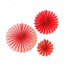 Набор бумажных фантов 20/30/40см красный