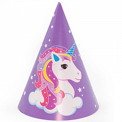 Колпаки Голова Единорога Фиолетовый 6шт