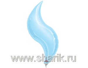 Шар фольга без рисунка Зигзаг 28" пастель голубой (AN)
