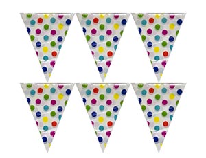 Гирлянда вымпел горошек мульти, 360 см