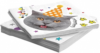 Салфетки Котики 33см 12шт