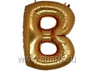 Шар фольга Фигура Буква В золото (Gr)G36