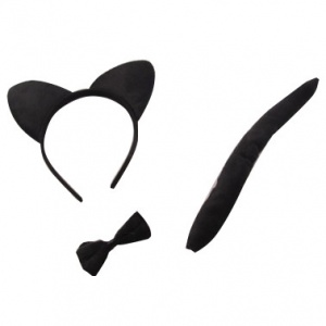 Набор "Кот" Черный (ободок, бант, хвост)