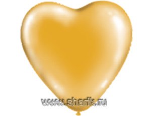 Шар Сердце 5" Металлик золото 100 шт (Ит)