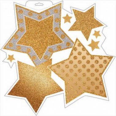 Украшение на скотче Звезда малая с глиттером