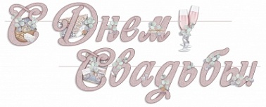Гирлянда С Днем свадьбы! 2 бокала 3м