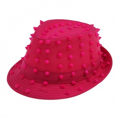 Карнавальная шляпа розовая с шипами 
