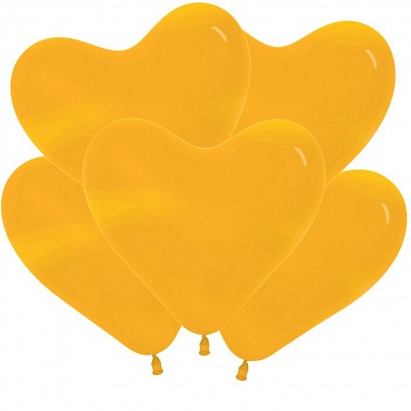 Шар Сердце 6" металлик Золото 100 шт (Se)