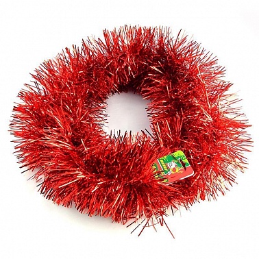 Мишура Люкс красная 3м*11см