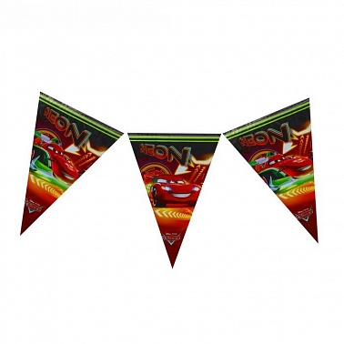 Гирлянда-вымпел Тачки Неоновый город 2,3м