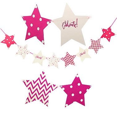 Гирлянда на ленте Звезды "Celebrate!" 2 м