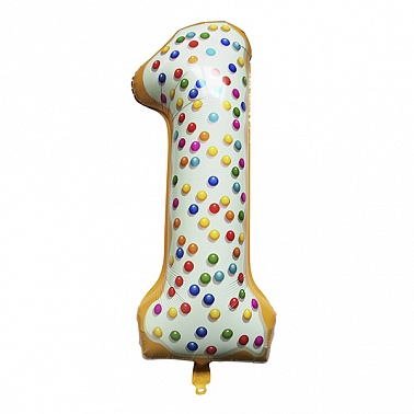 Шар цифра 1 Пончик 102 см (FL)