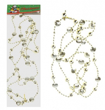 Бусы на елку Шарики граненые 75 см