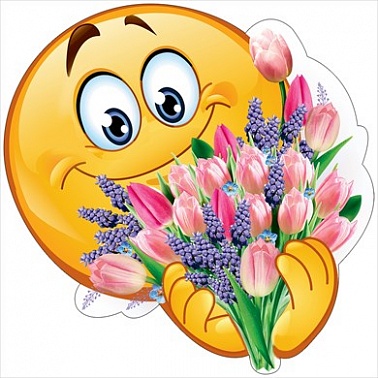 Украшене на скотче "Смайл с тюльпанами"