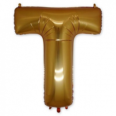 Шар фольга Фигура Буква Т золото (Gr)G36