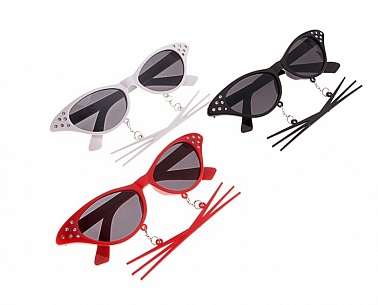 Очки с Усиками со стразами 1 шт