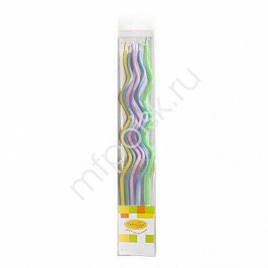 Свечи спираль Макарунс ассорти 13см 6шт