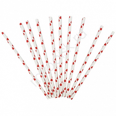 Трубочки д/коктейля Сердечки 12шт