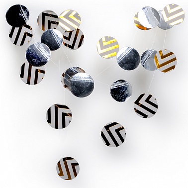 Гирлянда-подвеска Круги золотые зигзаги 220см