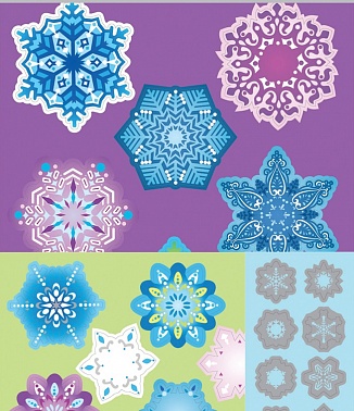 Набор наклеек Снежинки 1 шт