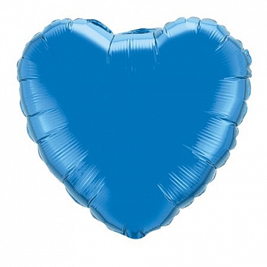 Шар фольга без рисунка Сердце 32" синий (FM)