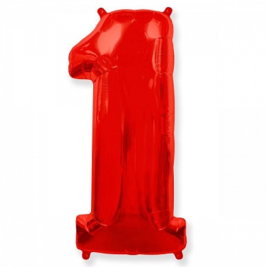 Шар цифра 1 красная 102 см