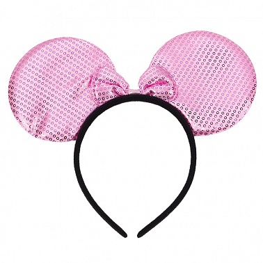 Ободок с ушками, Розовая блестка