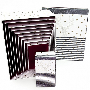 Коробка подар Золотой олень и звездопад №1