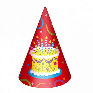 Колпаки "Яркий Торт" 6шт