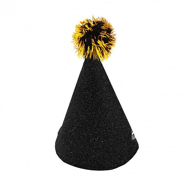 Колпаки с глиттером Черный 6шт