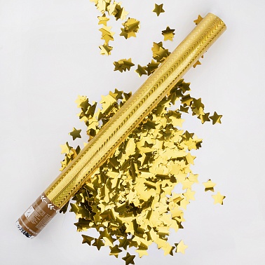 Пневмохлопушка Звезды Золото Голография 60 см