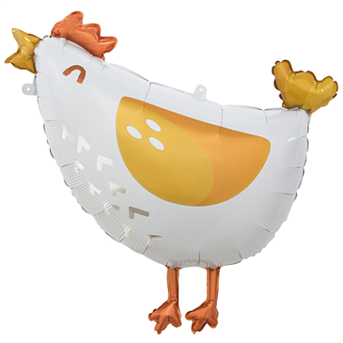 Шар фольга фигура Петух белый (FL)