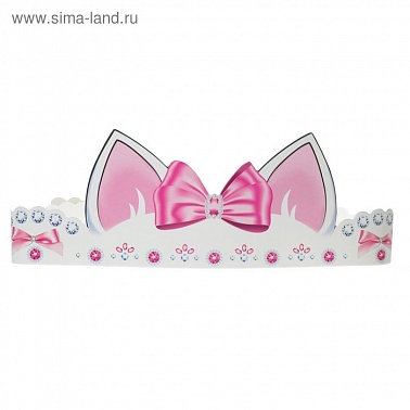 Ободок бумажный с ушами Кошечка 63,3х7,3см