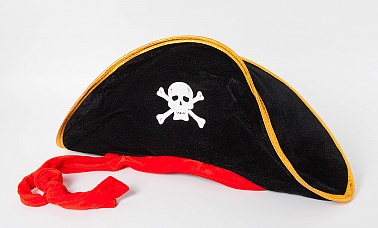 Шляпа Пиратская с красной лентой взрослая