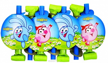 Язычок-Гудок Веселая Затея с карточкой Смешарики 8 шт