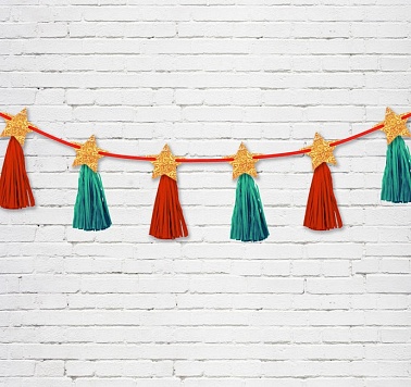 Гирлянда Звездочки с кисточками 160см