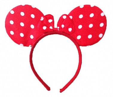 Ободок Мышка красная 20*22 см 1 шт