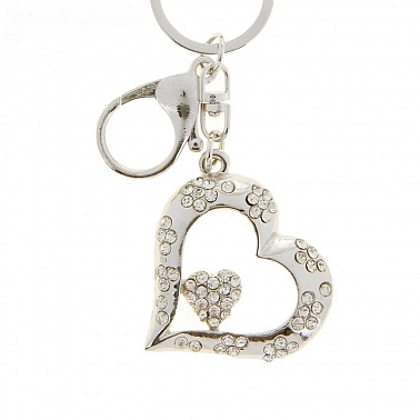 Подвеска для сумки металл "Сердце" 