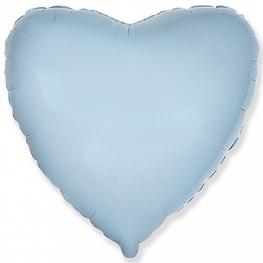 Шар фольга без рисунка Сердце 18" пастель синий (AN)