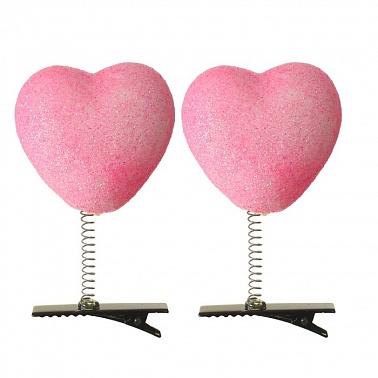 Карнавальный зажим Сердечко розовый