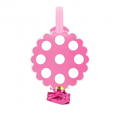 Язык-гудок Горох. Белый на розовом 6шт/G