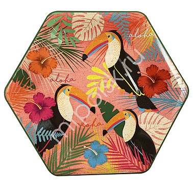 Тарелки фигурные Тропики 20см 6шт