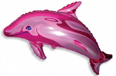 Шар фольга Фигура Дельфин розовый (FM)G36