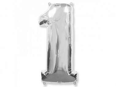 Шар цифра 1 Серебро 102см FM