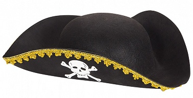 Шляпа Пират черная с черепом