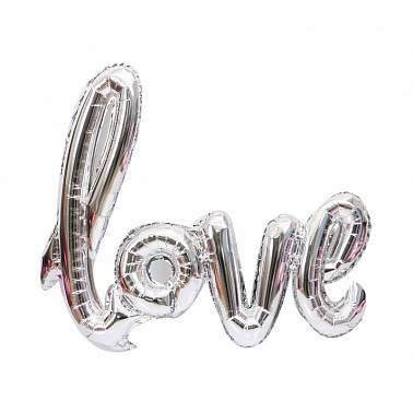 Шар фольга Надпись Love серебро 39"