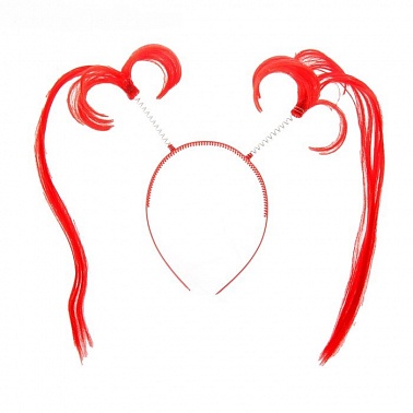 Карнавальный ободок "Хвостики" длинные, красный 2315301