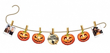 Гирлянда на прищепках Хеллоуин тыквы