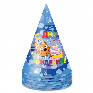 Колпак Три кота синий 6шт